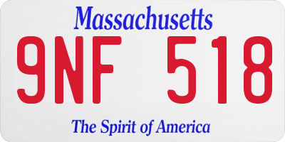 MA license plate 9NF518