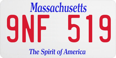 MA license plate 9NF519