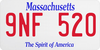 MA license plate 9NF520