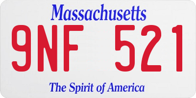 MA license plate 9NF521