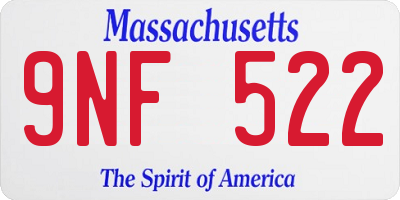 MA license plate 9NF522