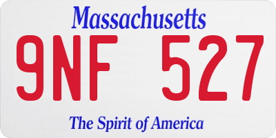 MA license plate 9NF527
