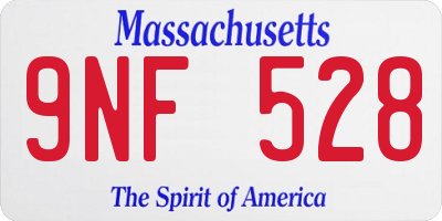 MA license plate 9NF528
