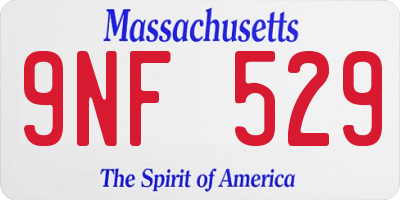 MA license plate 9NF529