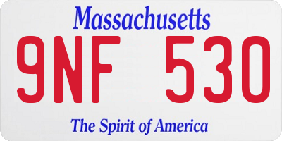 MA license plate 9NF530