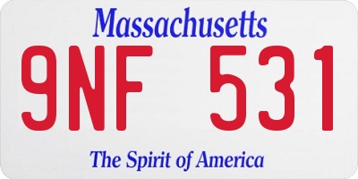 MA license plate 9NF531