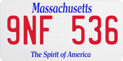 MA license plate 9NF536