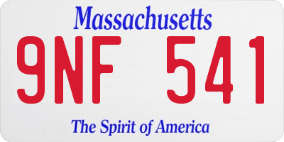 MA license plate 9NF541