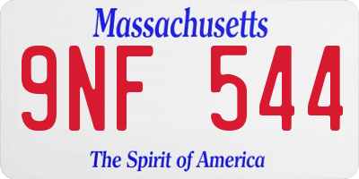 MA license plate 9NF544