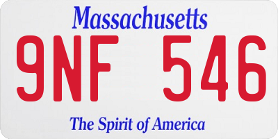 MA license plate 9NF546