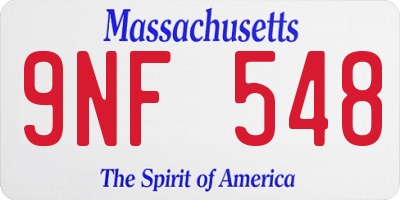MA license plate 9NF548