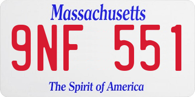 MA license plate 9NF551