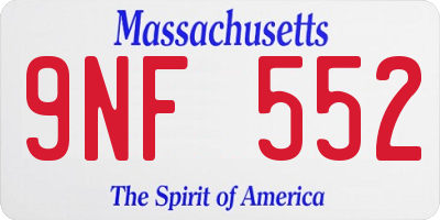 MA license plate 9NF552