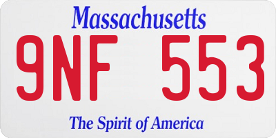 MA license plate 9NF553