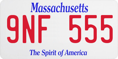MA license plate 9NF555