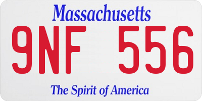 MA license plate 9NF556