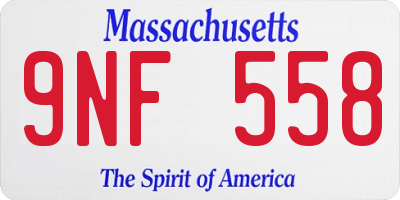 MA license plate 9NF558
