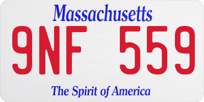 MA license plate 9NF559