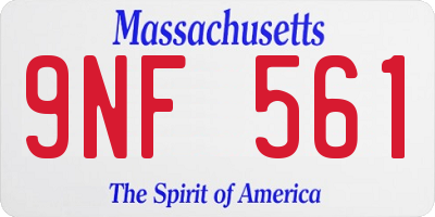 MA license plate 9NF561