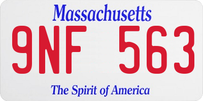 MA license plate 9NF563