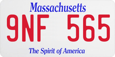 MA license plate 9NF565
