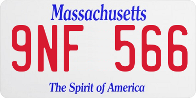 MA license plate 9NF566