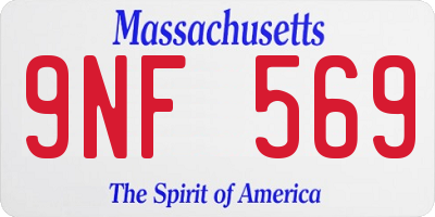 MA license plate 9NF569