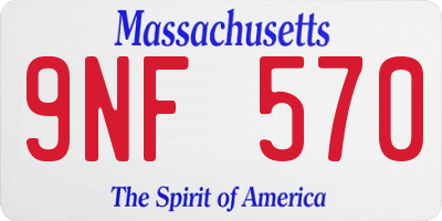 MA license plate 9NF570