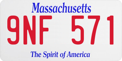MA license plate 9NF571