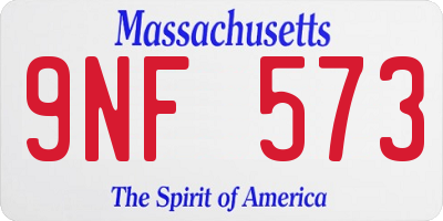 MA license plate 9NF573