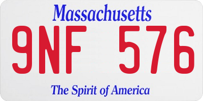 MA license plate 9NF576