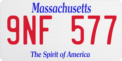MA license plate 9NF577