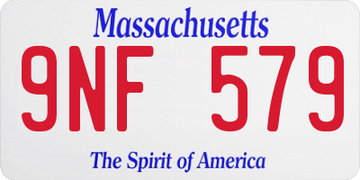 MA license plate 9NF579