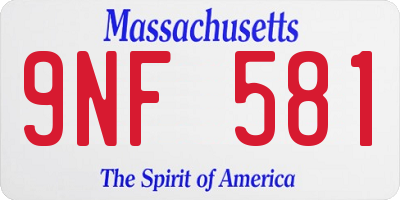 MA license plate 9NF581