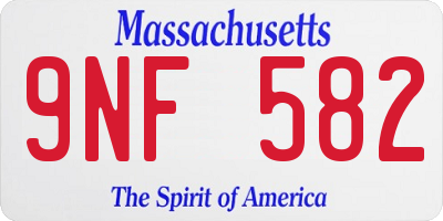 MA license plate 9NF582