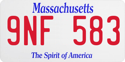 MA license plate 9NF583
