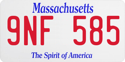 MA license plate 9NF585