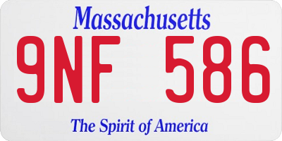 MA license plate 9NF586