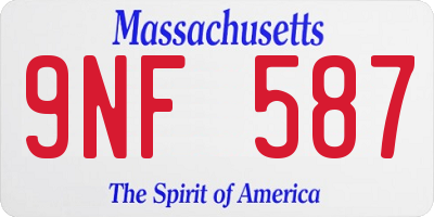 MA license plate 9NF587