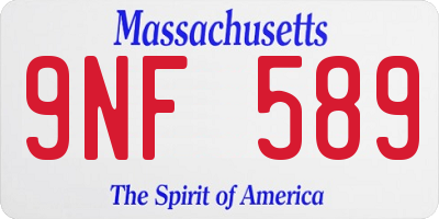 MA license plate 9NF589