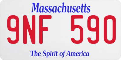 MA license plate 9NF590