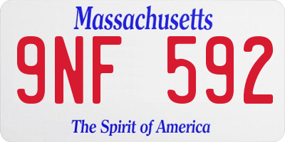 MA license plate 9NF592