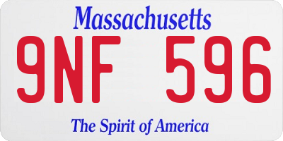 MA license plate 9NF596