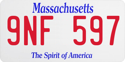 MA license plate 9NF597