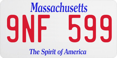 MA license plate 9NF599