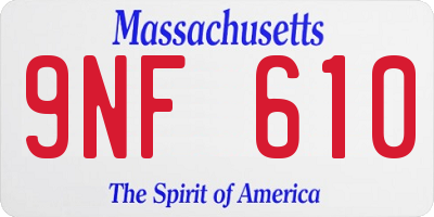 MA license plate 9NF610