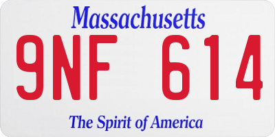 MA license plate 9NF614