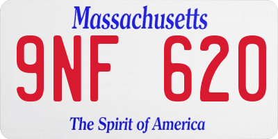 MA license plate 9NF620