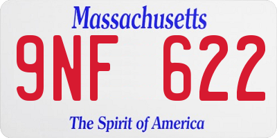 MA license plate 9NF622