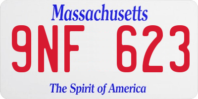 MA license plate 9NF623